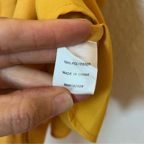 Superdown NWT! Jolene Ruffle Wrap Mini Dress in Marigold size Small - Picture 9 of 16